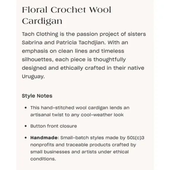 Tach Clothing Tabita Crochet Wool Cardigan - Picture 15 of 16